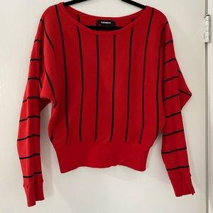 Express balloon sleeve boat neck sweater